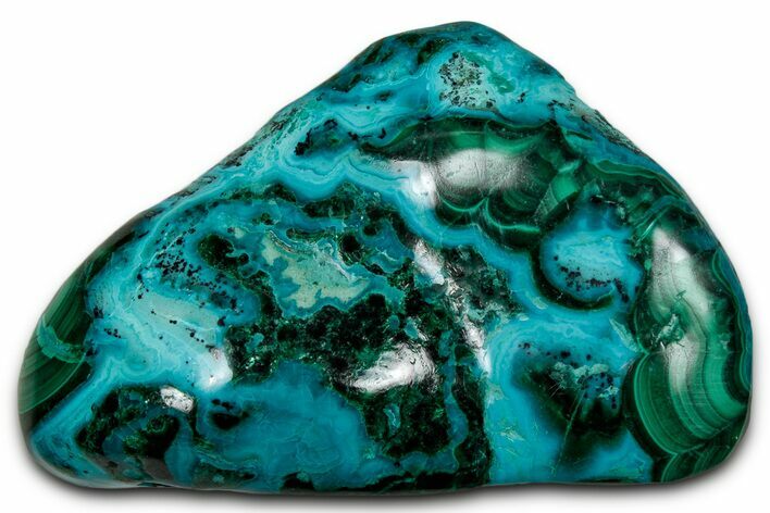 Vibrant Polished Malachite with Chrysocolla - DR Congo #336906